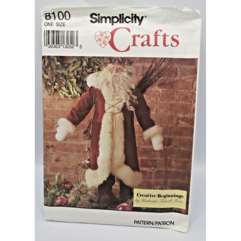 Simplicity # 8100 Father Christmas Doll Sewing Pattern Vintage 1992 Uncut